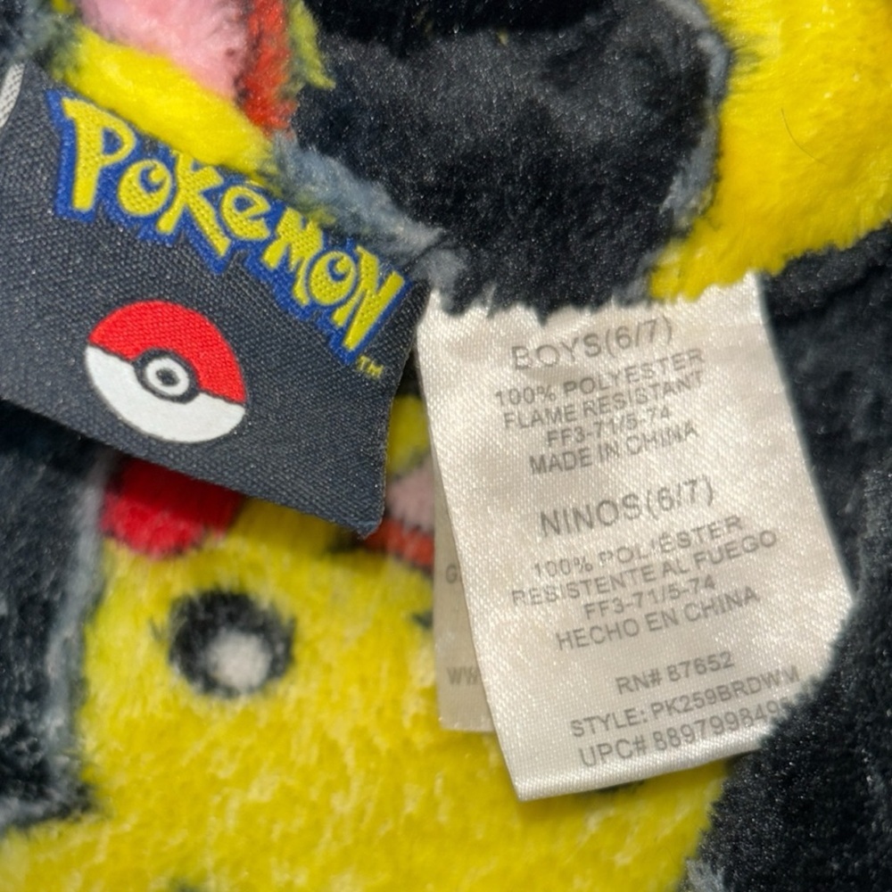 Pokemon Pikachu Black and Yellow Robe - Picture 3 of 8